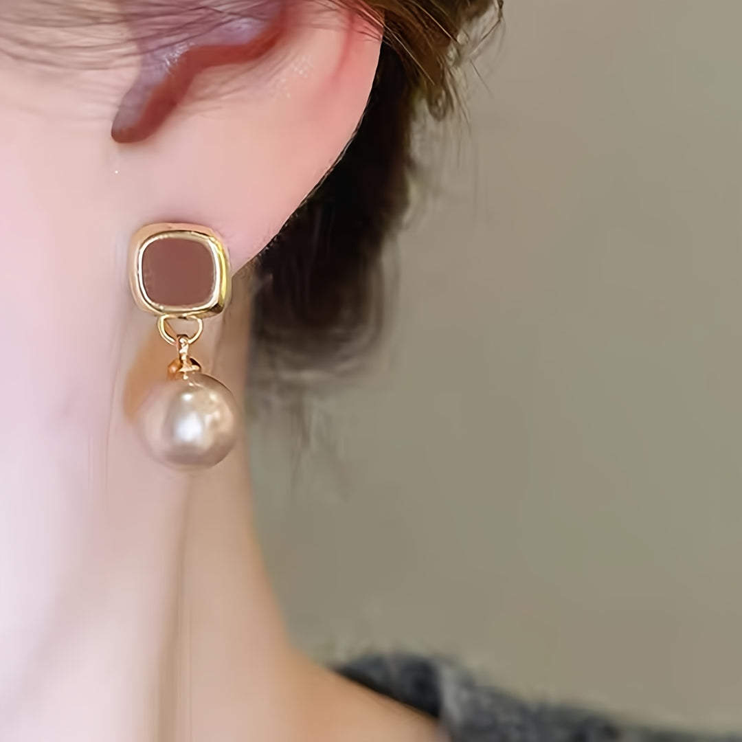French Champagne Faux Dangle Earrings