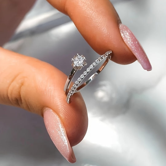 Timeless Five-Claw Zirconia Fashion Ring