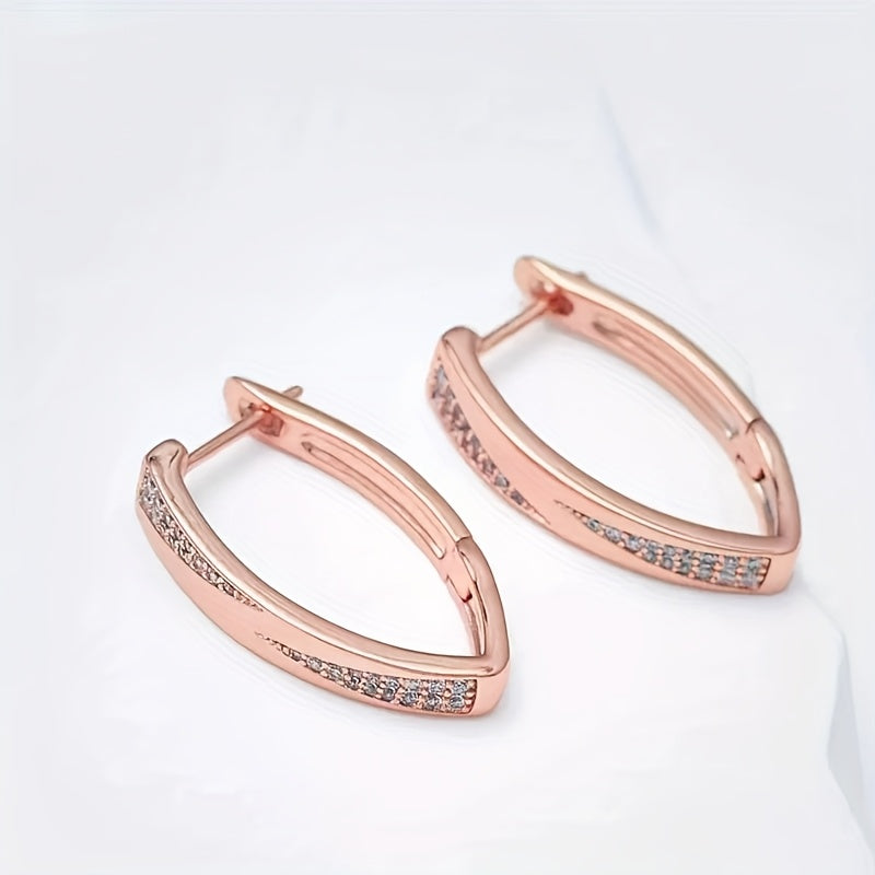 Elegant Zirconia Hoop Earrings