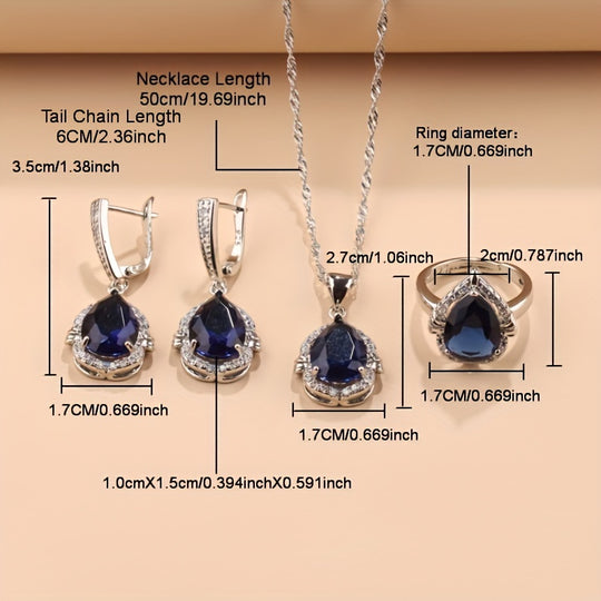 Elegant 5-Piece zirconia Jewelry Set