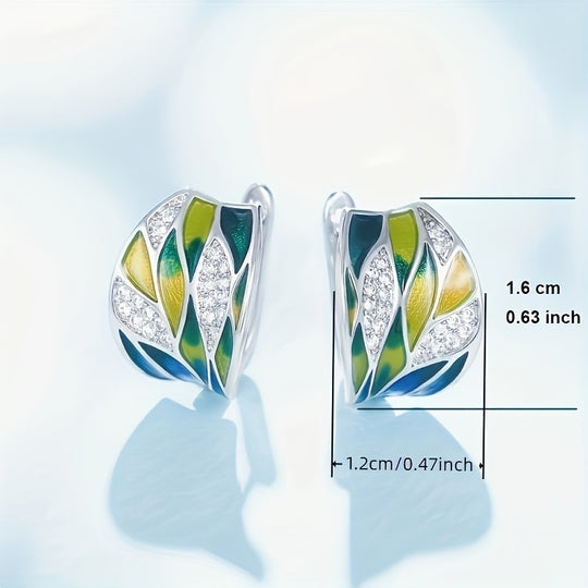 Elegant Boho Copper Zirconia Hoop Earrings