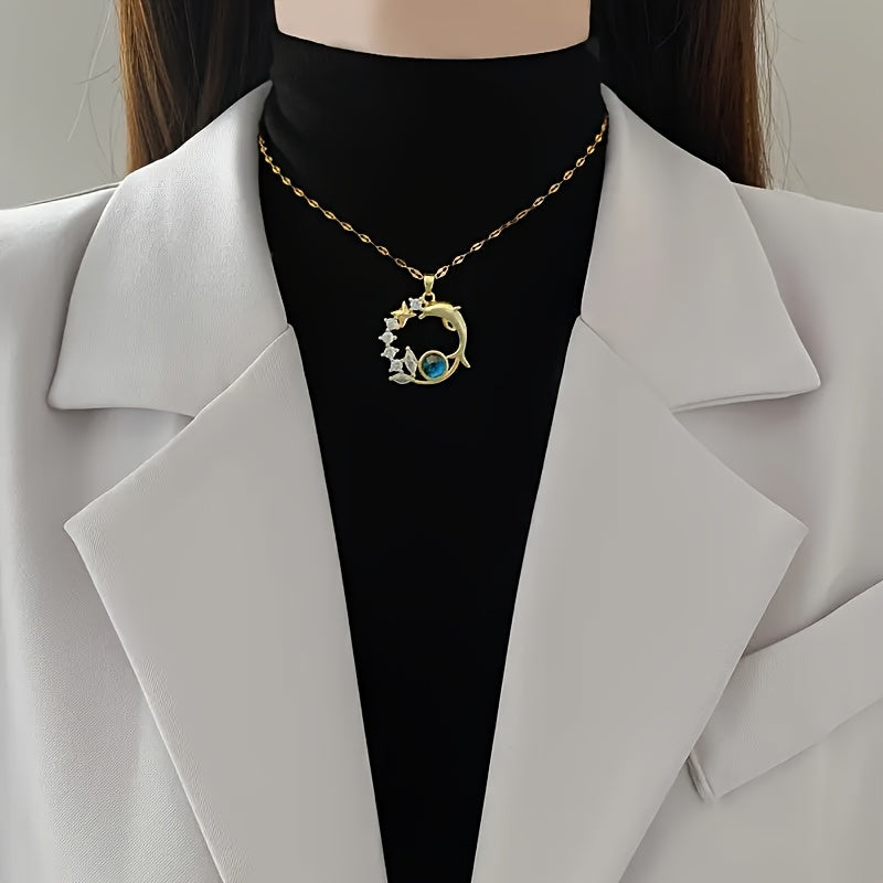 Elegant Dolphin Pendant Necklace