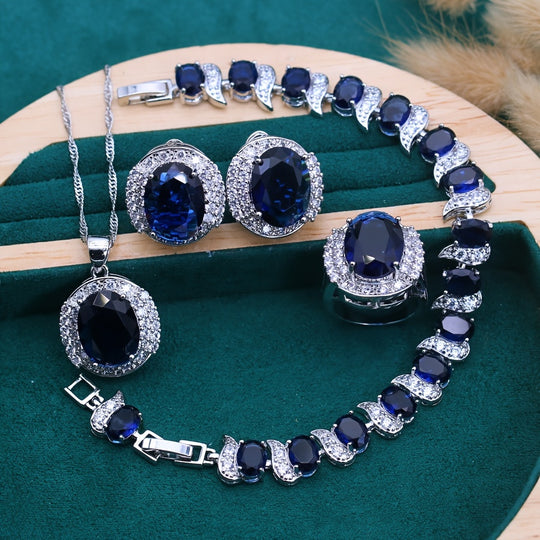 Retro 5pcs Zirconia Jewelry Set