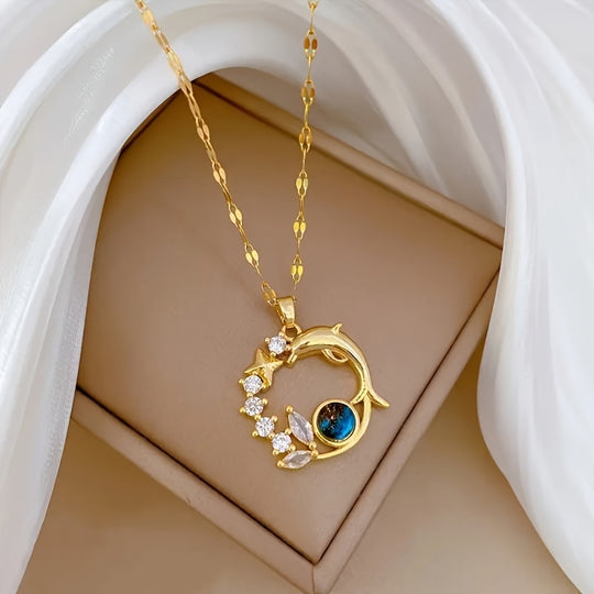Elegant Dolphin Pendant Necklace