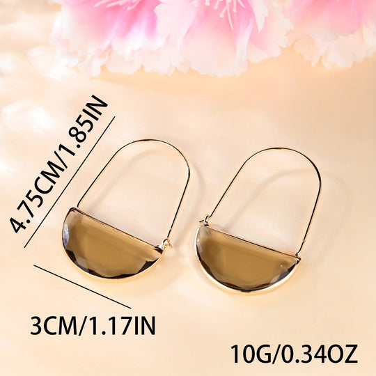Semi-Circular Transparent Hoop Earrings