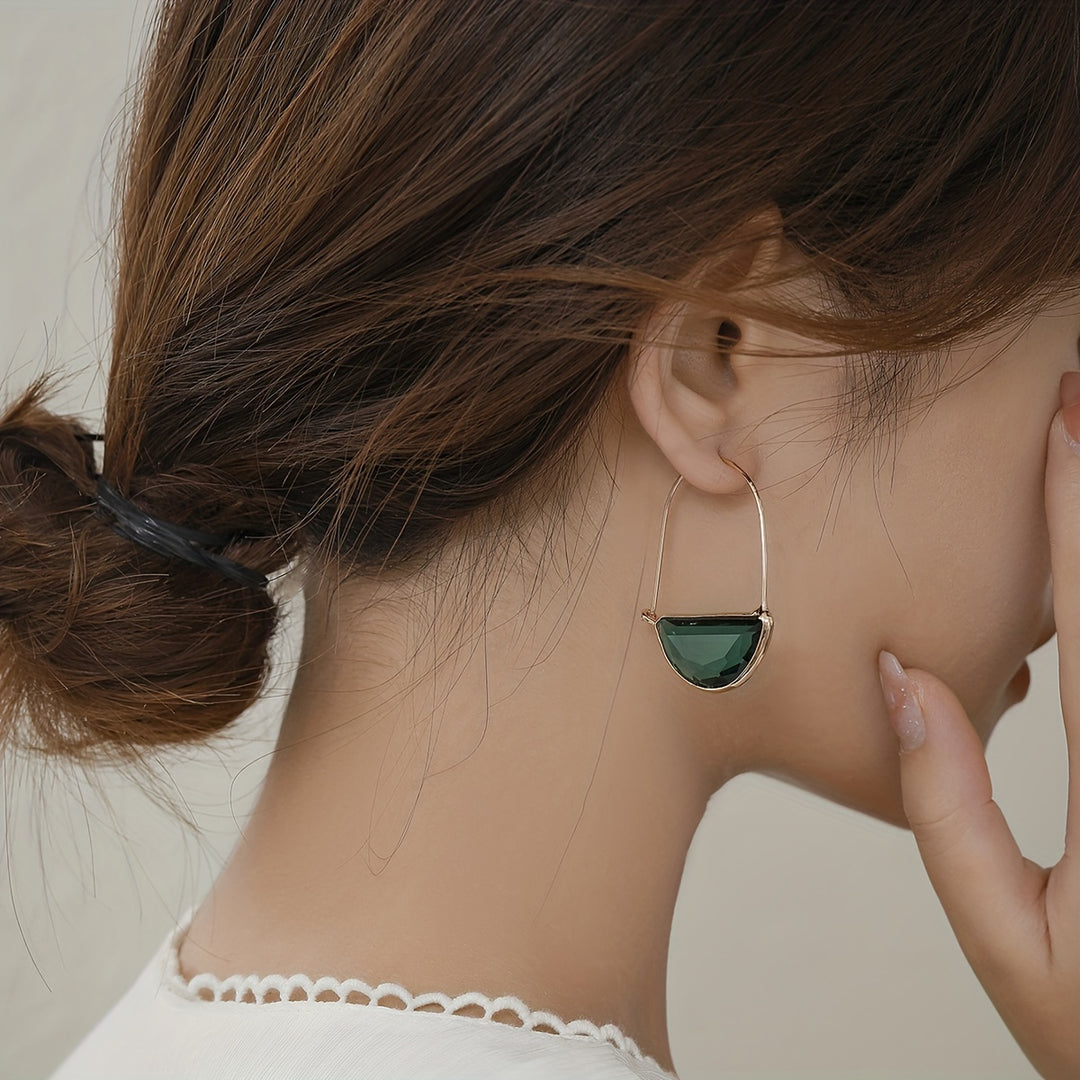 Semi-Circular Transparent Hoop Earrings