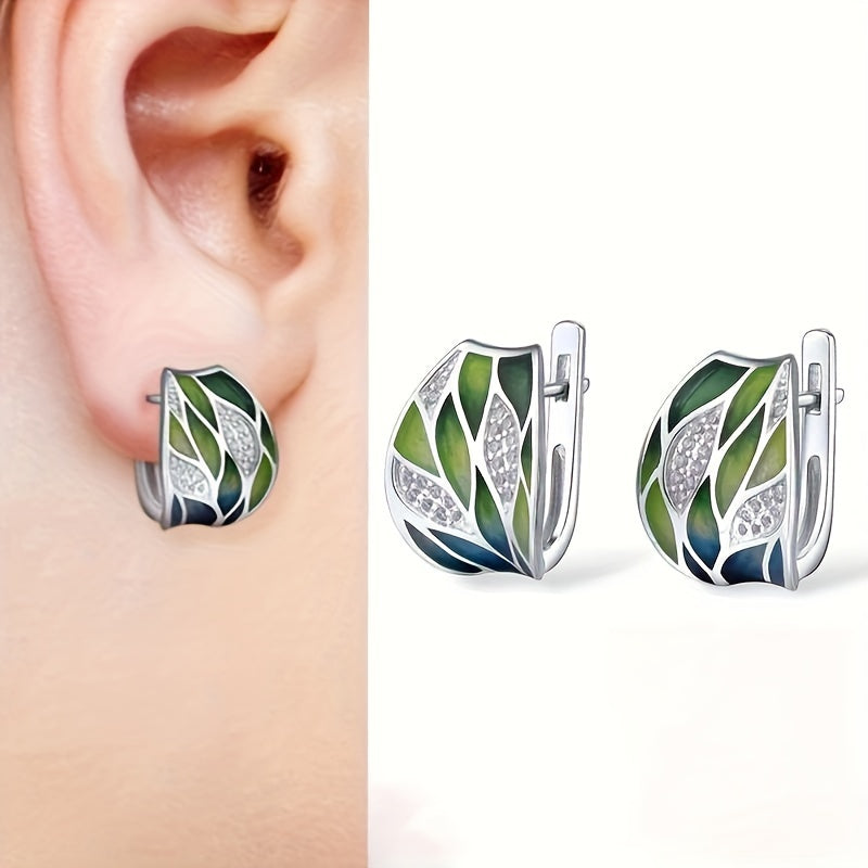 Elegant Boho Copper Zirconia Hoop Earrings