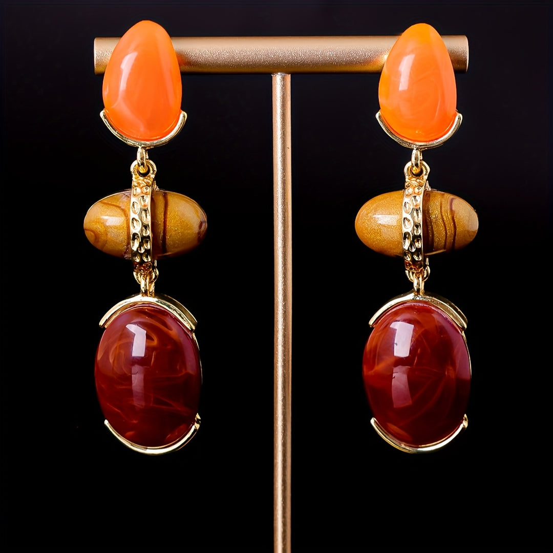 Retro Vintage Oval Teardrop Earrings