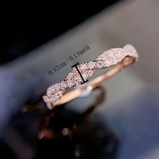 Elegant Interlaced Eternal Zirconia Ring