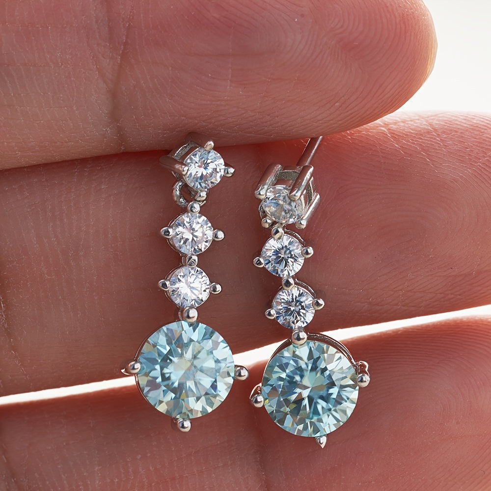 Luxurious Silver Dangle Earrings