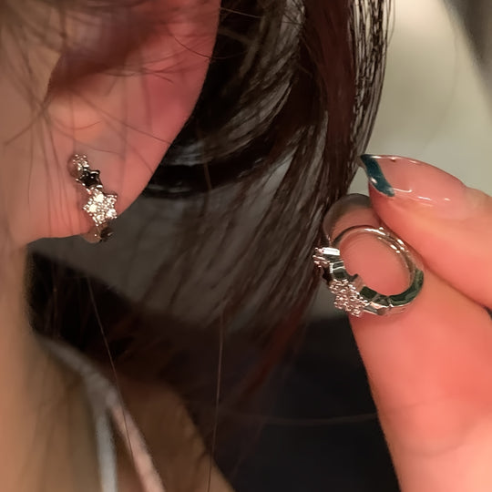 Elegant Copper Inlaid Glass Earrings