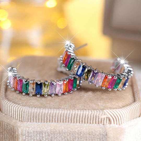 Colorful Zirconia Earrings