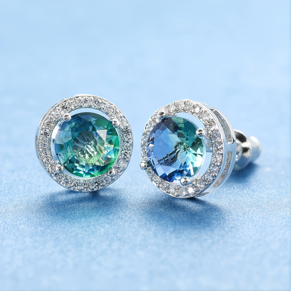 Elegant Round Cubic Zirconia Earrings