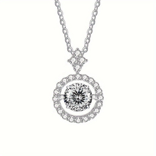 Silver Moissanite Pendant Necklace