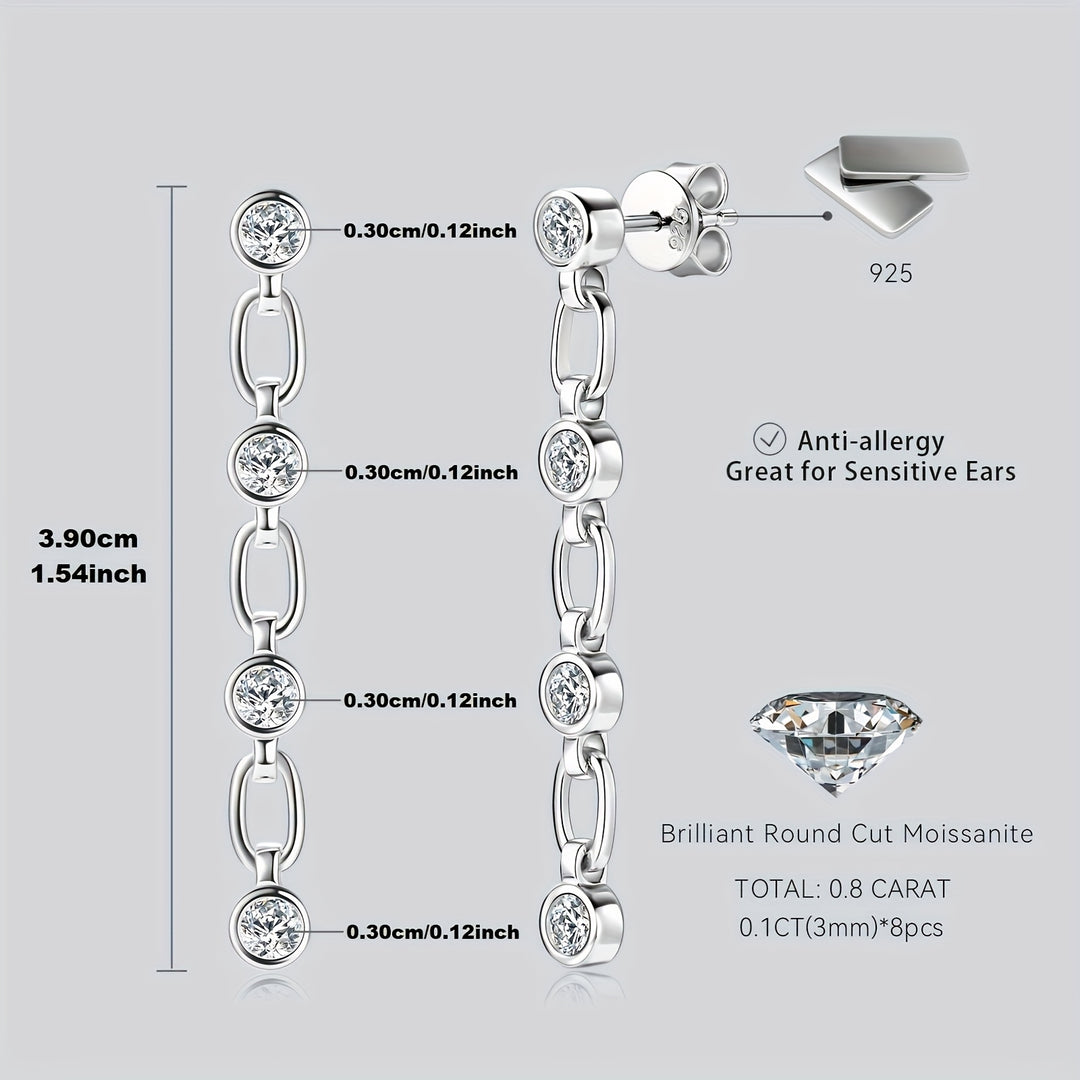 Elegant Moissanite Dangle Earrings