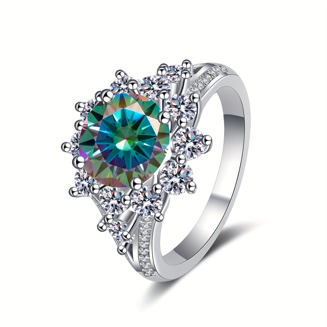Elegant Moissanite Silver Ring