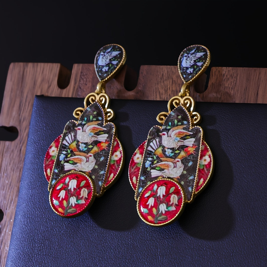 Exquisite Enamel Earrings