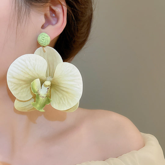 Fabric Flower Petal Earrings