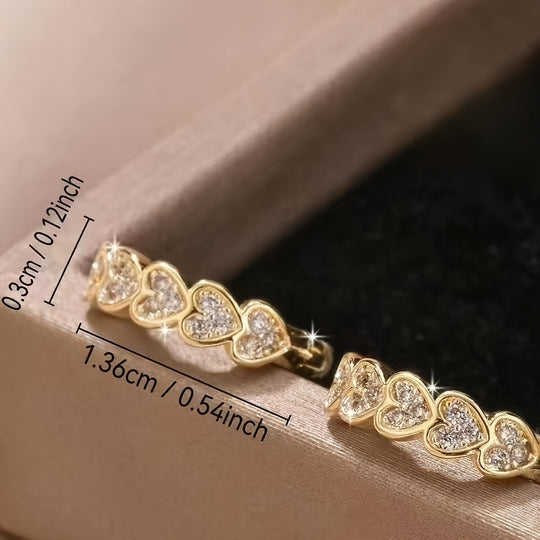Vertical Heart Hoop Earrings