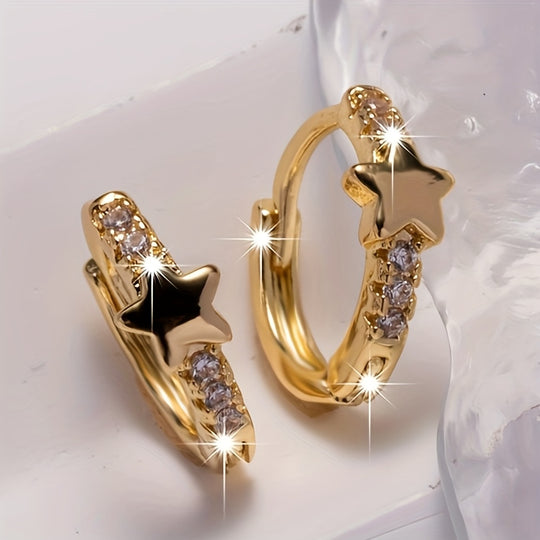 Elegant Simple Star Hoop Earrings