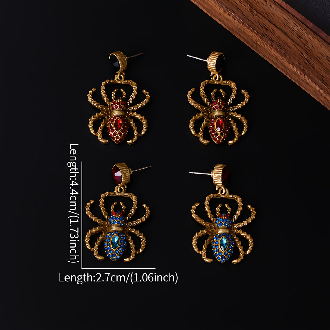 Vintage Elegant Spider Drop Earrings