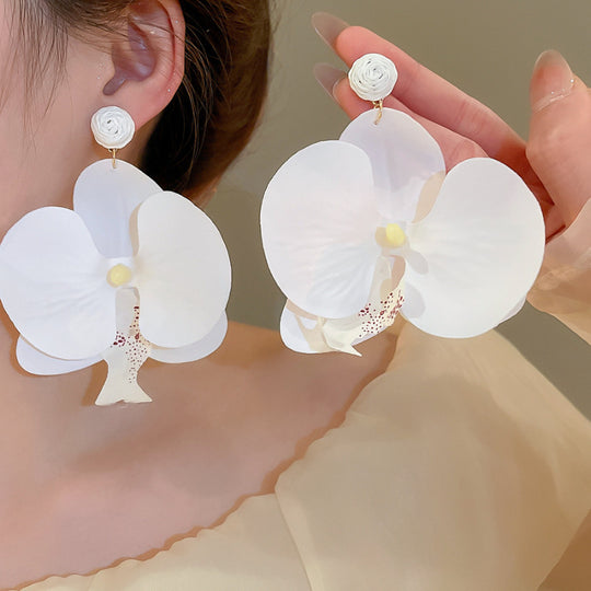 Fabric Flower Petal Earrings