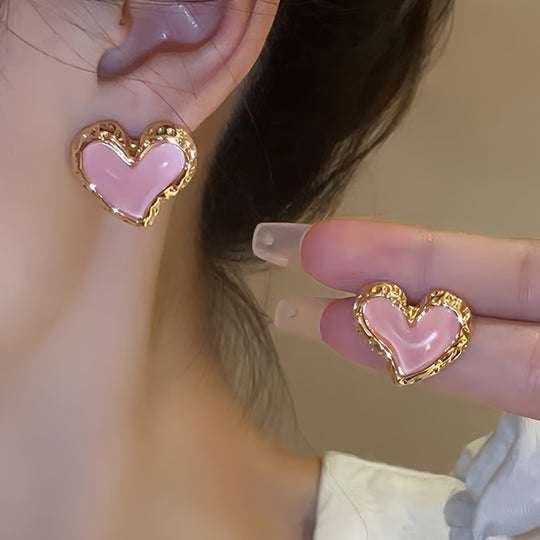 Sweet Peach Hearts Earrings