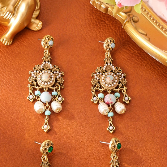 Baroque Style 18K Gold Plated Earrings
