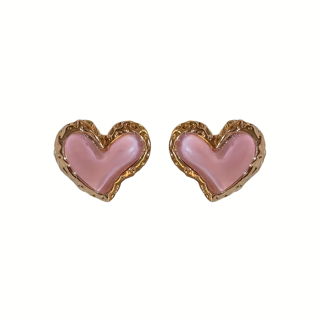 Sweet Peach Hearts Earrings