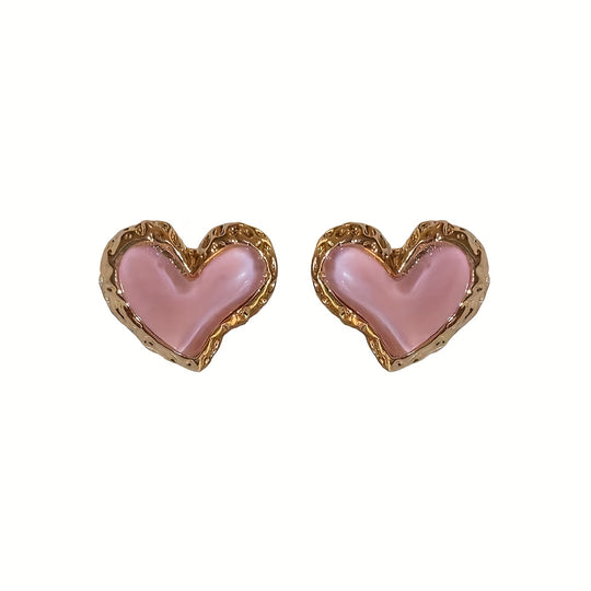 Sweet Peach Hearts Earrings