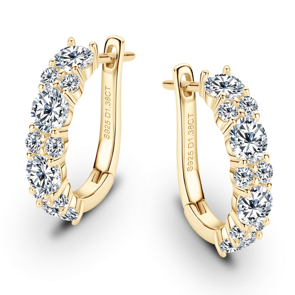 Round Moissanite Silver Earrings