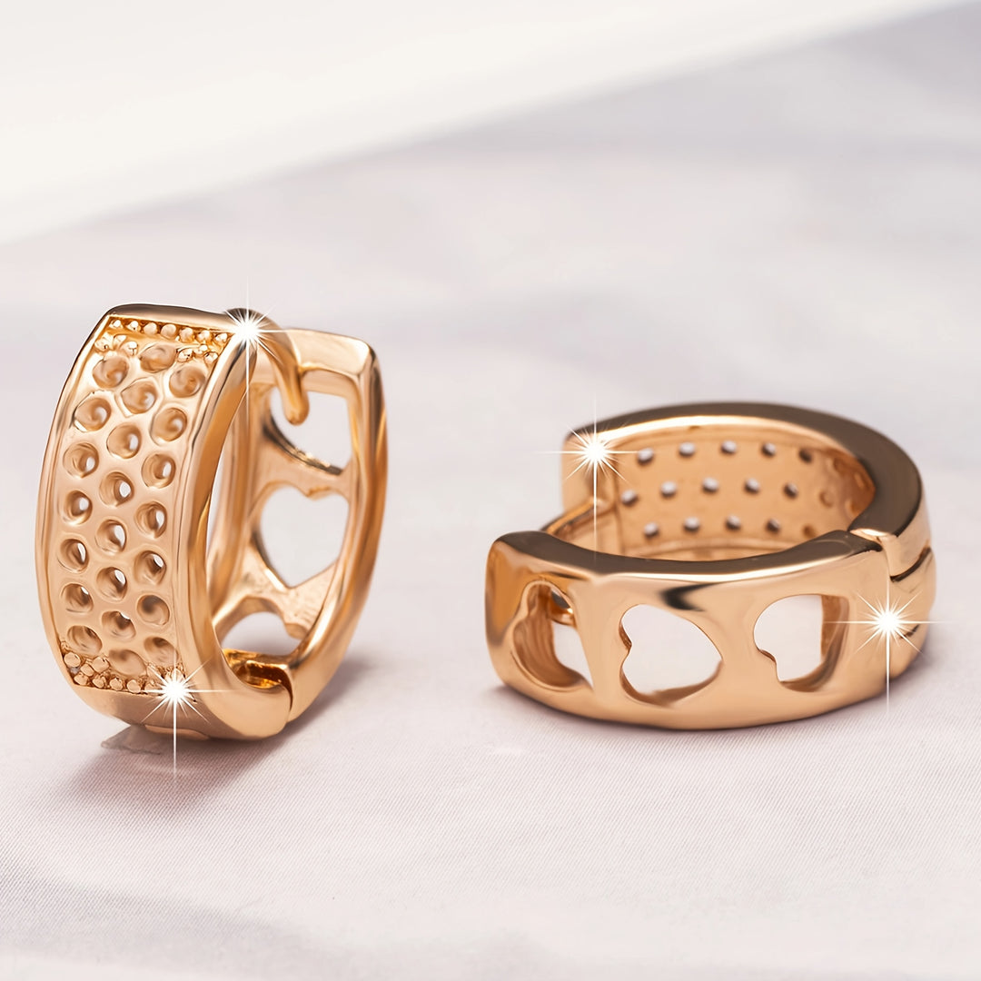 Elegant Heart Hollow Out Hoop Earrings