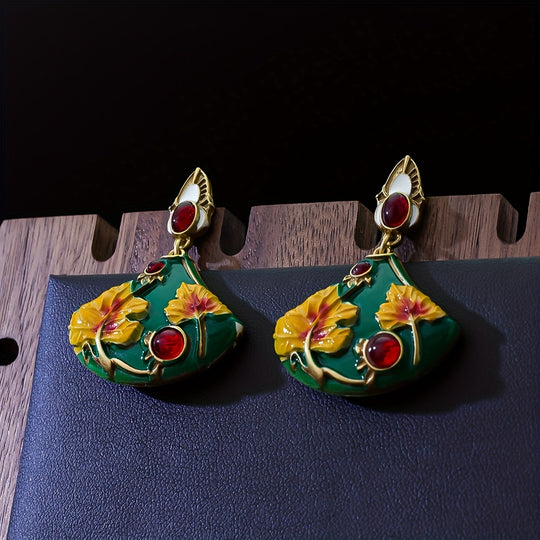 Elegant Enamel Drop Earrings