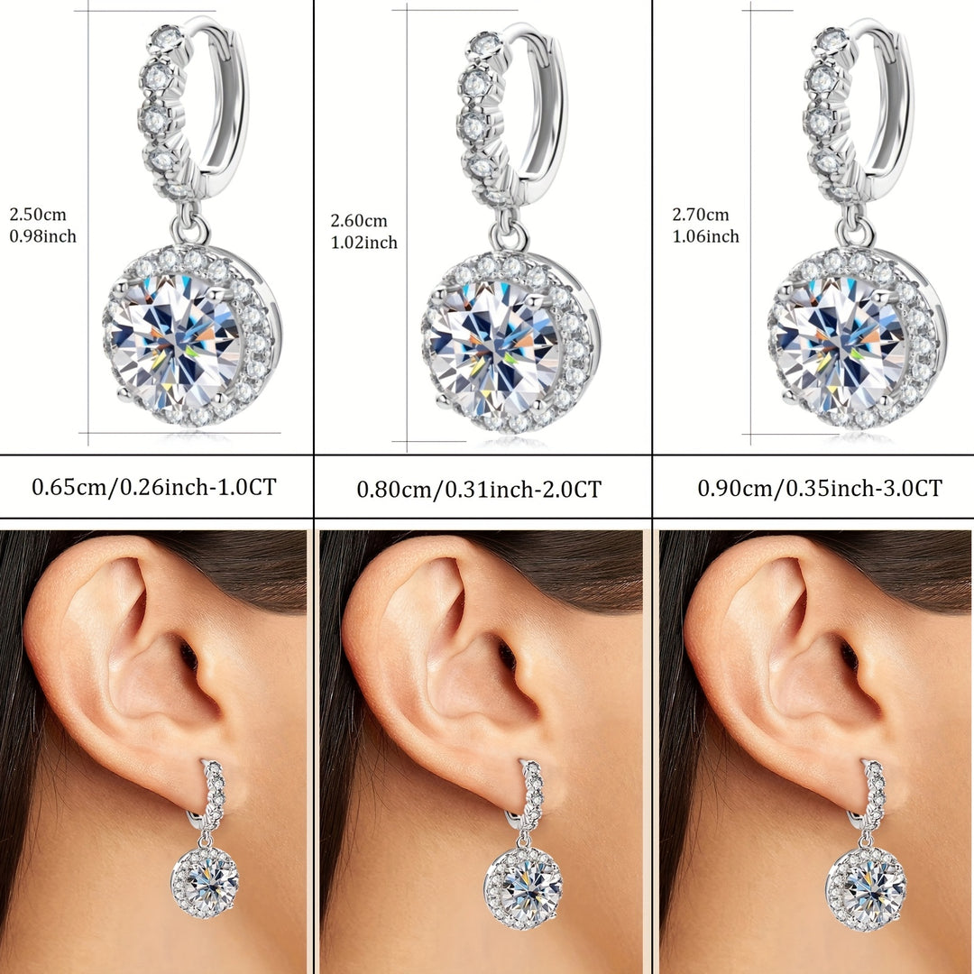 Stylish Round Moissanite & Zirconia Earrings