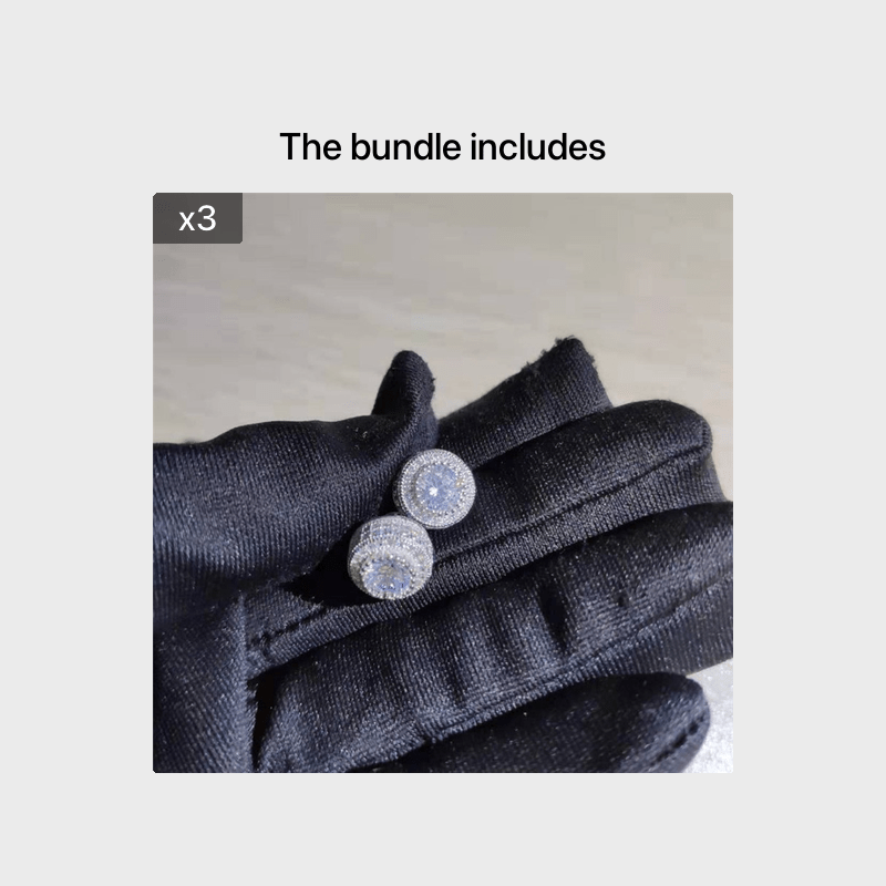 Sparkling Inlaid Zirconia Stud Earrings