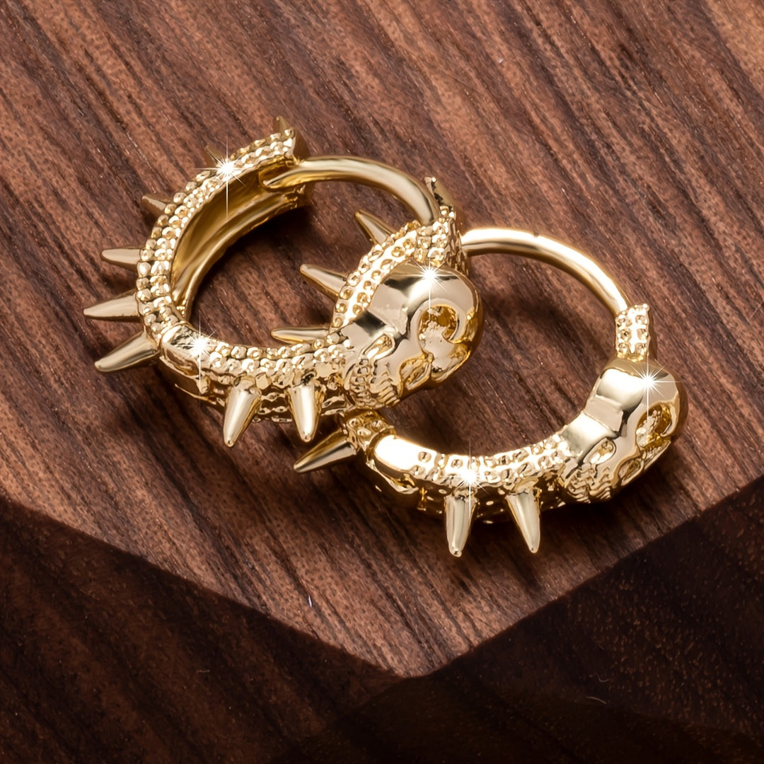 Vintage Elegant Skull Hoop Earrings
