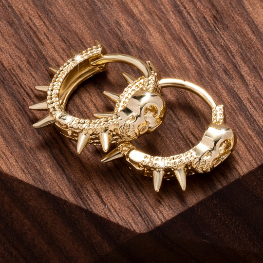Vintage Elegant Skull Hoop Earrings