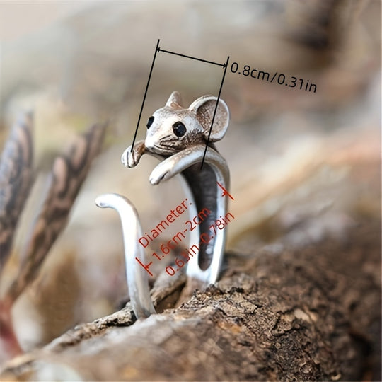 Stylish Mouse Design Adjustable Ring