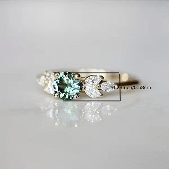 Simple Green Cubic Zirconia Ring