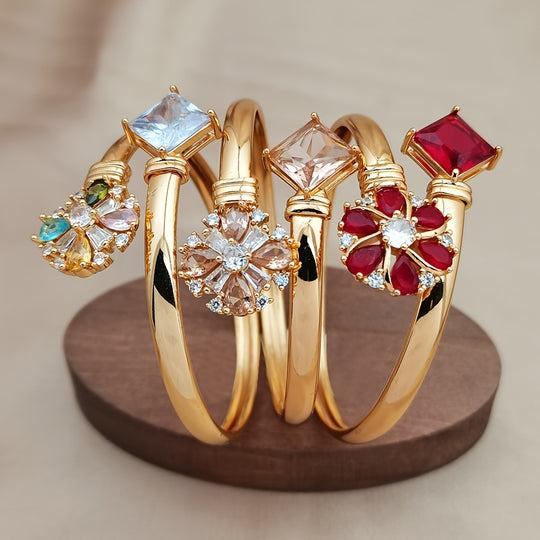 Multicolor Zirconia Open bracelet