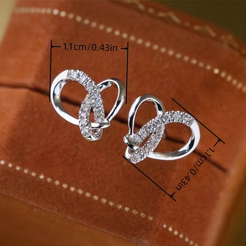 Elegant Rose Gold Heart Earrings