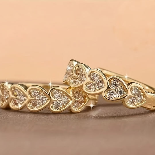 Vertical Heart Hoop Earrings