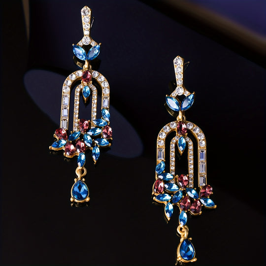 Lightweight Unique Arch Shape Rhinestone Earrings