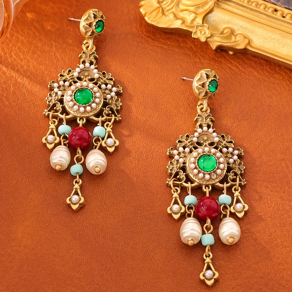 Baroque Style 18K Gold Plated Earrings