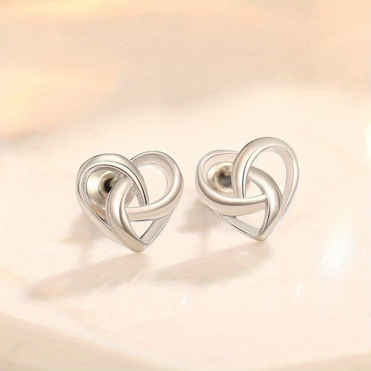 Celtic Heart Knot Stud Earrings