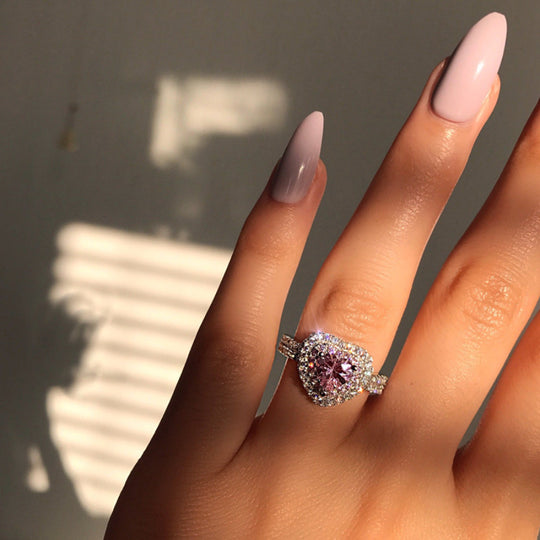 Sparkling Pink Heart Ring