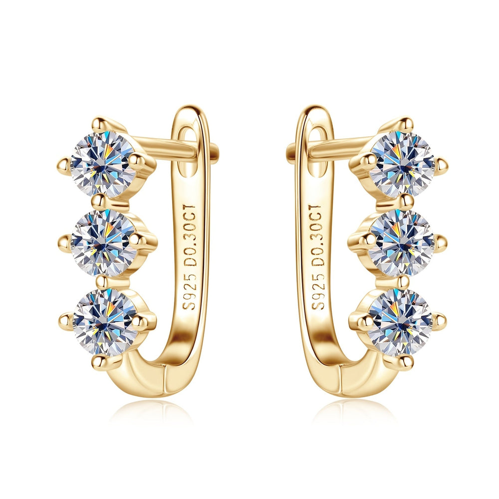 Silver Moissanite Hoop Earrings