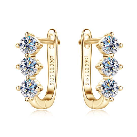 Silver Moissanite Hoop Earrings