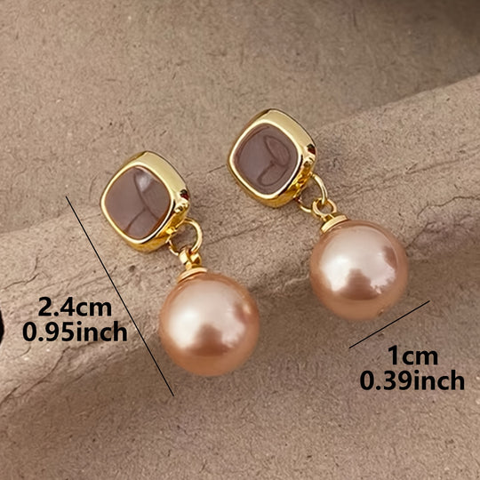 French Champagne Faux Dangle Earrings