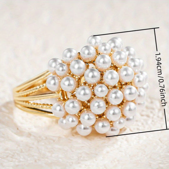 Elegant Fashion Inlaid Pearl Ring